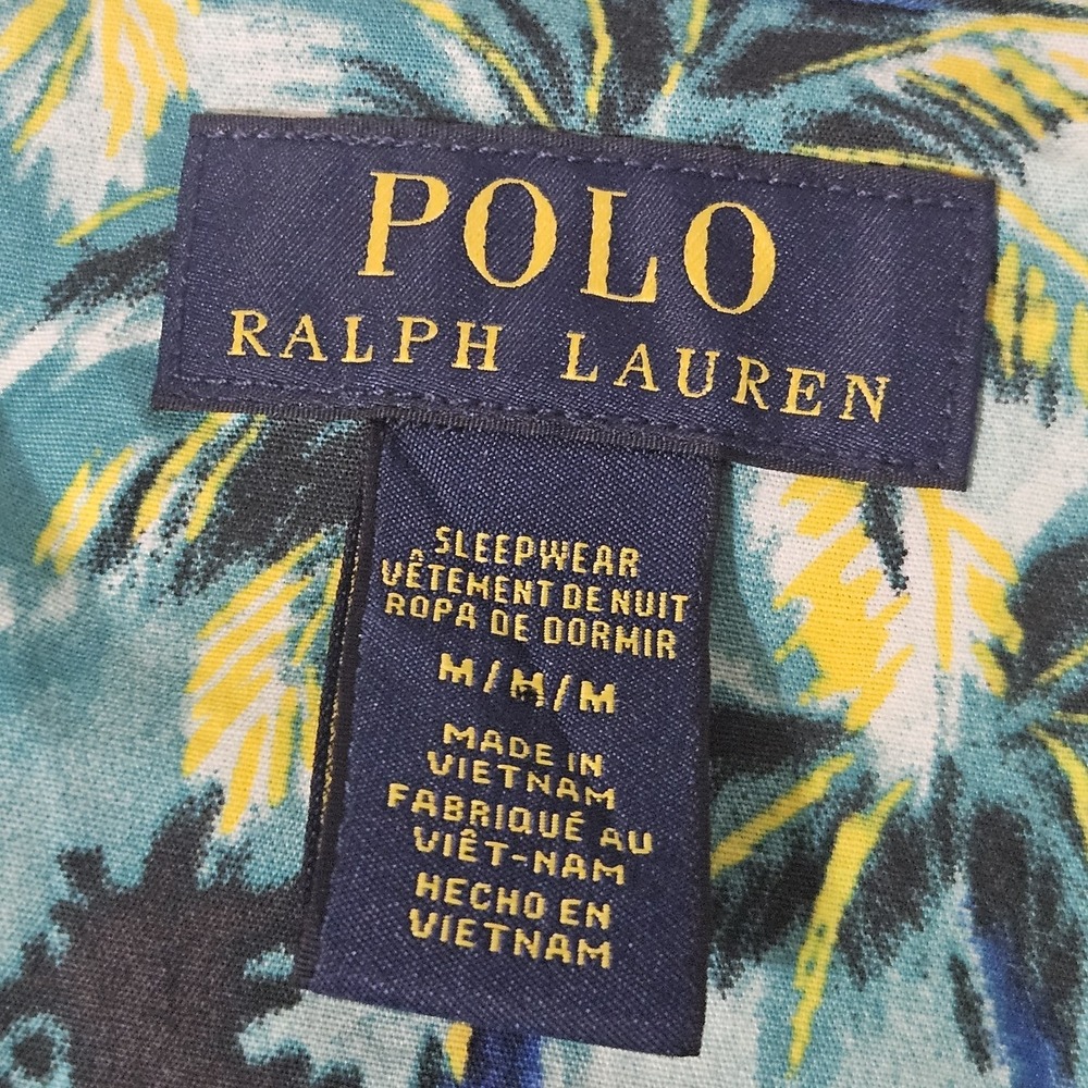 Polo Ralph Lauren Shirt Men M Floral Hawaiian Sleepwear Catamaran Sailing Pajama - Picture 5 of 6